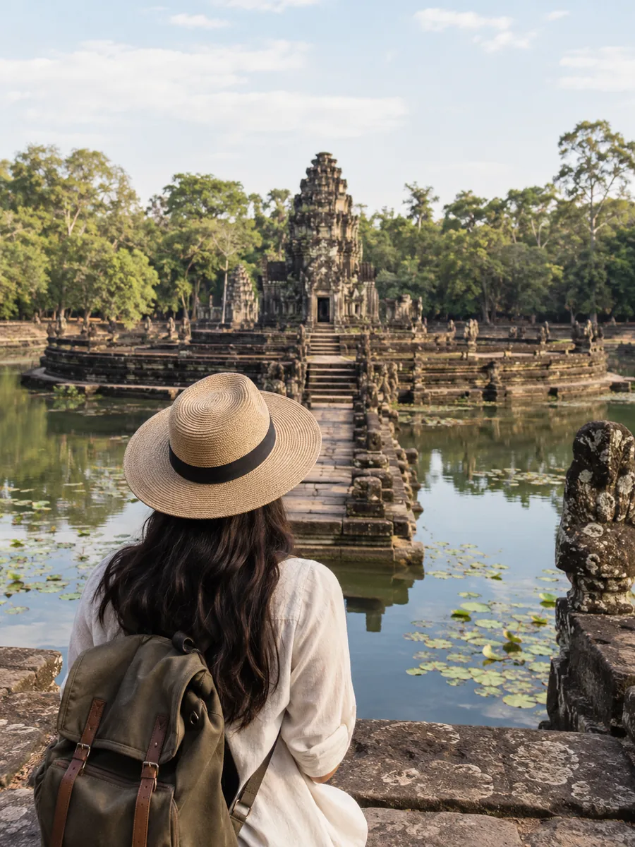 Vue à Neak Pean